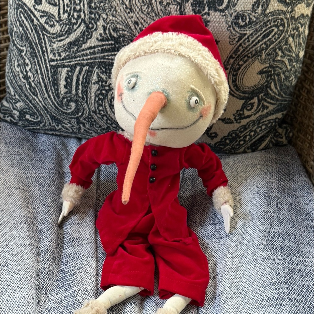 Red Snowman Doll that matches Joe Spencer creations